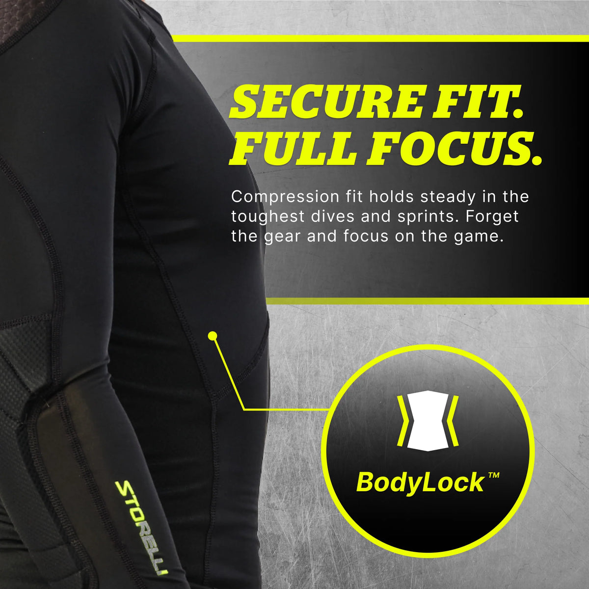 STORELLI BODYSHIELD GOALKEEPER LIGHT MATCHDAY 3/4 UNDERSHIRT (PADDED)