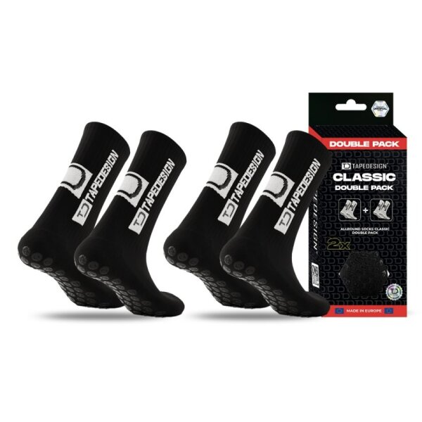 TAPEDESIGN 2PACK ALLROUND SOCKS CLASSIC BLACK